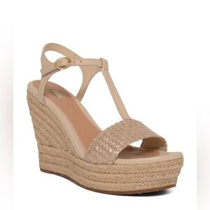 UGG Elegant Beige Wedge Sandals